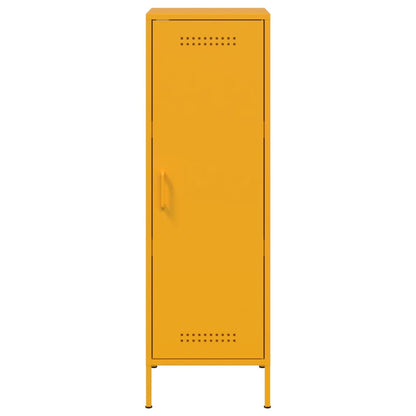 Skříň Highboard Hořčicově Žlutá 36 X 39 X 113 Cm Ocel