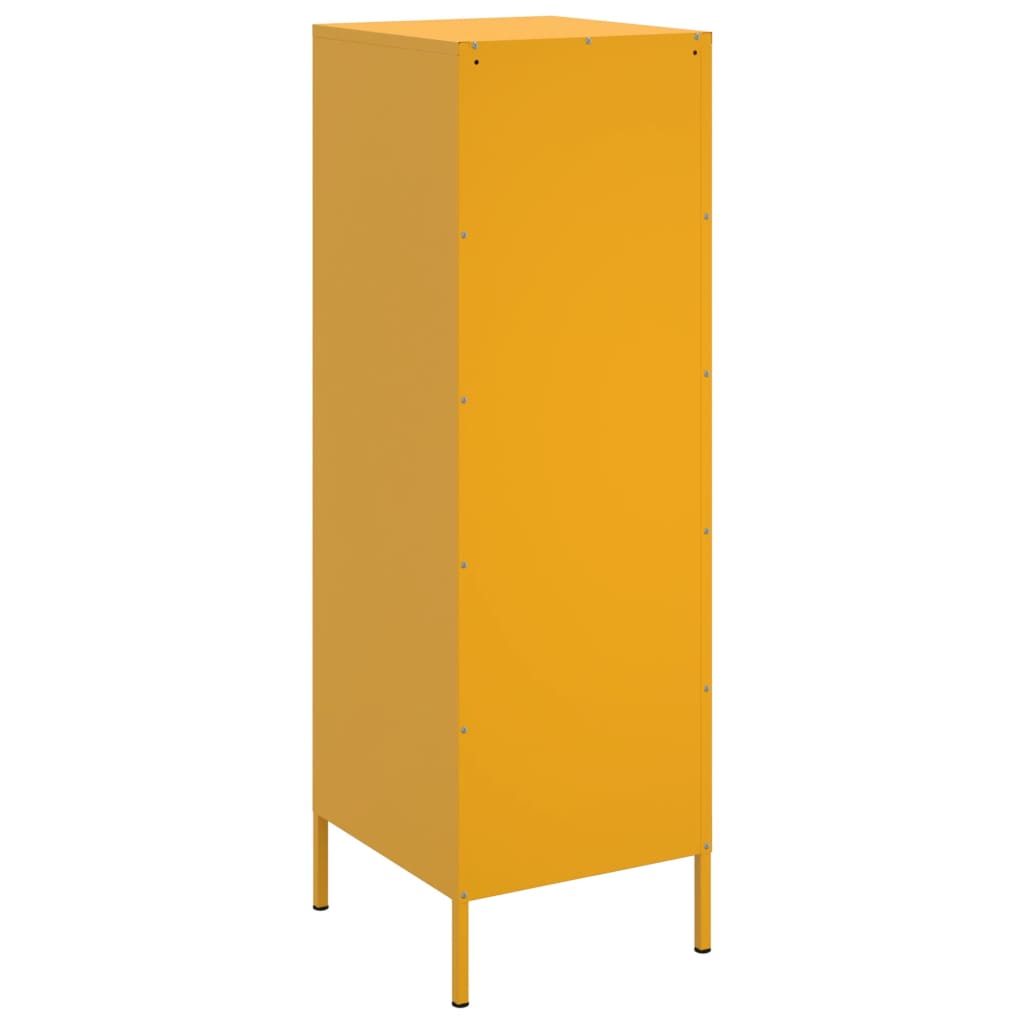 Skříň Highboard Hořčicově Žlutá 36 X 39 X 113 Cm Ocel
