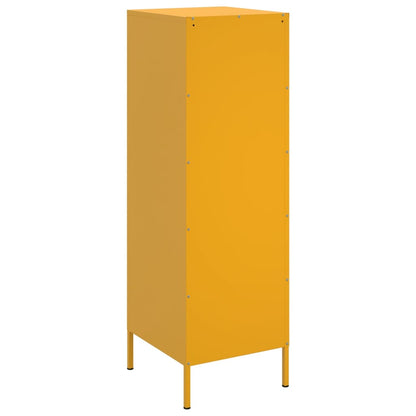 Skříň Highboard Hořčicově Žlutá 36 X 39 X 113 Cm Ocel