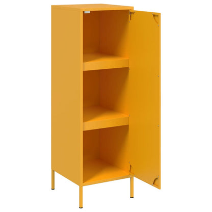 Skříň Highboard Hořčicově Žlutá 36 X 39 X 113 Cm Ocel