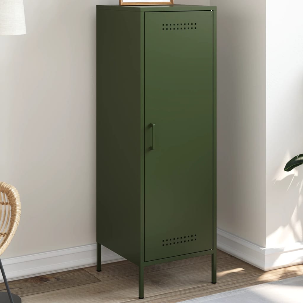 Skříň Highboard Hořčicově Žlutá 36 X 39 X 113 Cm Ocel