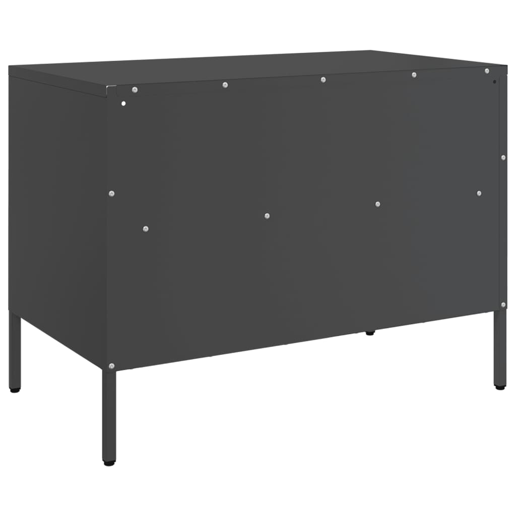 Tv Skříňka Černá 68 X 39 X 50,5 Cm Ocel