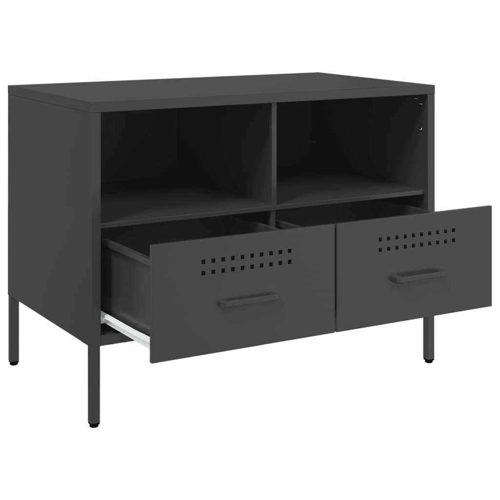 Tv Skříňka Černá 68 X 39 X 50,5 Cm Ocel