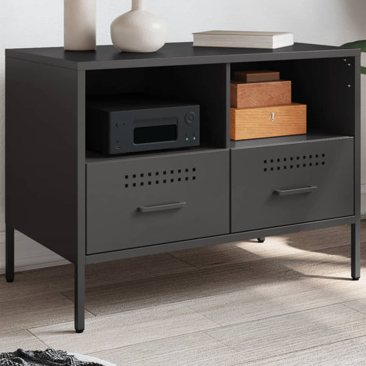 Tv Skříňka Černá 68 X 39 X 50,5 Cm Ocel