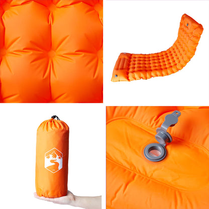 Samonafukovací Kempingová Matrace S Polštářem Oranžová