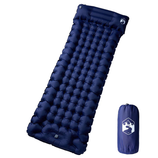 Samonafukovací kempingová matrace integrovaný polštář modrá