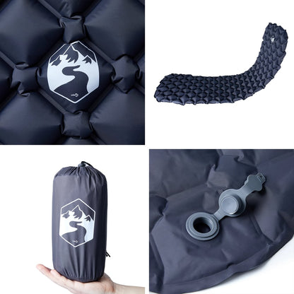 Nafukovací Kempingová Matrace Pro 1 Osobu Šedá 190 X 58 X 6 Cm