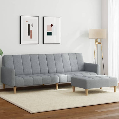 2Místná Rozkládací Pohovka S Podnožkou Textil