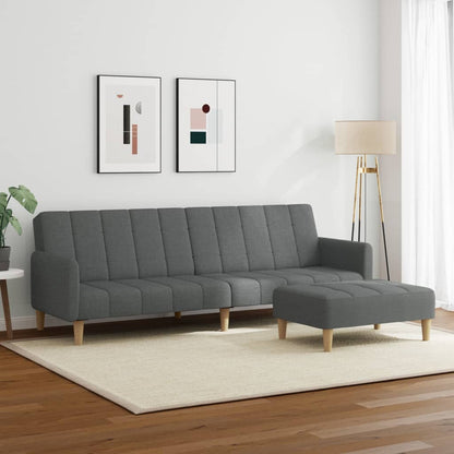 2Místná Rozkládací Pohovka S Podnožkou Textil