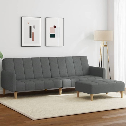 2Místná Rozkládací Pohovka S Podnožkou Textil