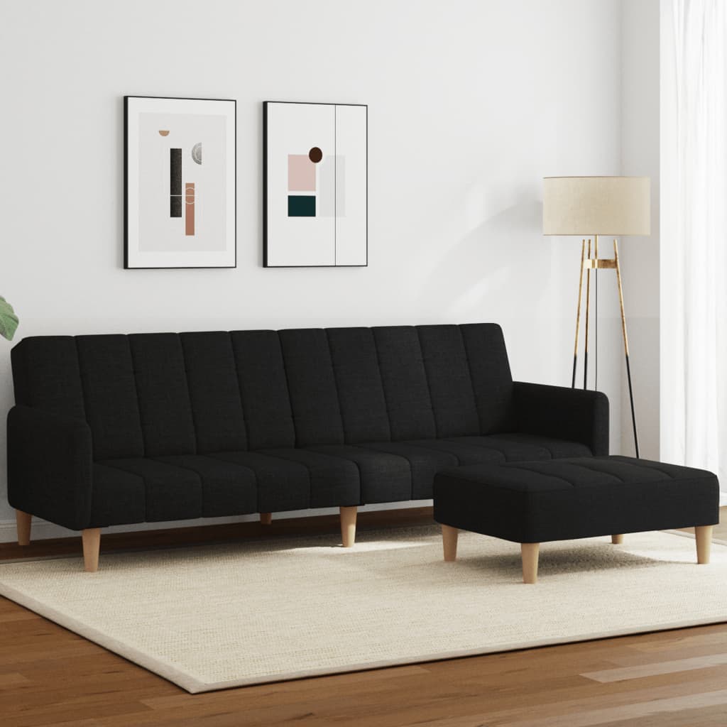 2Místná Rozkládací Pohovka S Podnožkou Textil