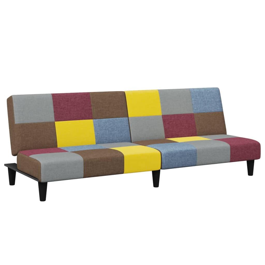 2Místná Rozkládací Pohovka S Podnožkou Patchwork Textil