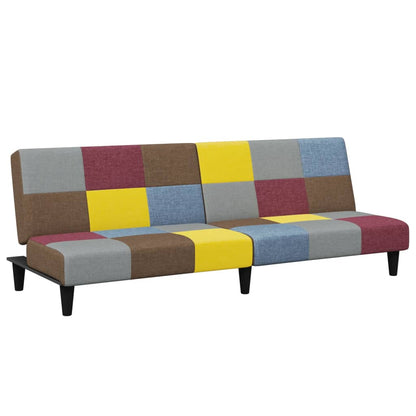 2Místná Rozkládací Pohovka S Podnožkou Patchwork Textil