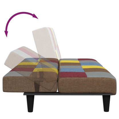 2Místná Rozkládací Pohovka S Podnožkou Patchwork Textil