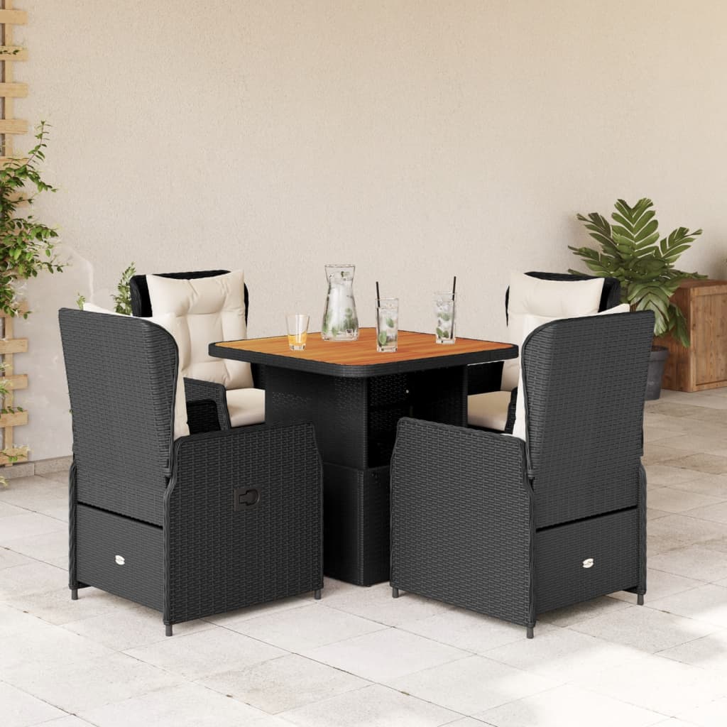 3Dílný Bistro Set S Poduškami Šedý Polyratan
