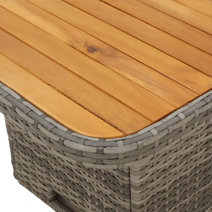 3Dílný Bistro Set S Poduškami Šedý Polyratan