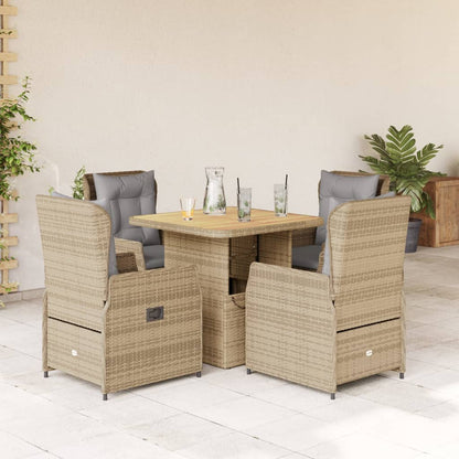 3Dílný Bistro Set S Poduškami Šedý Polyratan