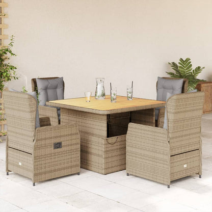 3Dílný Bistro Set S Poduškami Šedý Polyratan