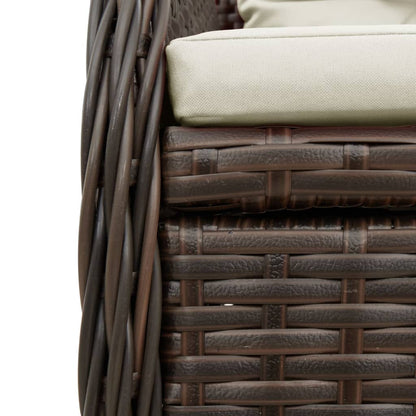 5Dílný Zahradní Jídelní Set S Poduškami Hnědý Polyratan