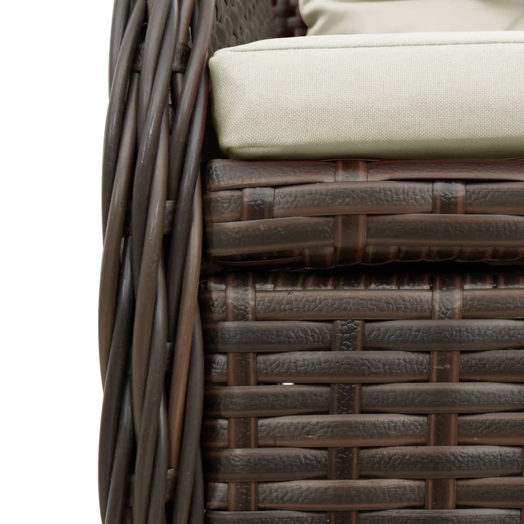 7Dílný Zahradní Jídelní Set S Poduškami Hnědý Polyratan