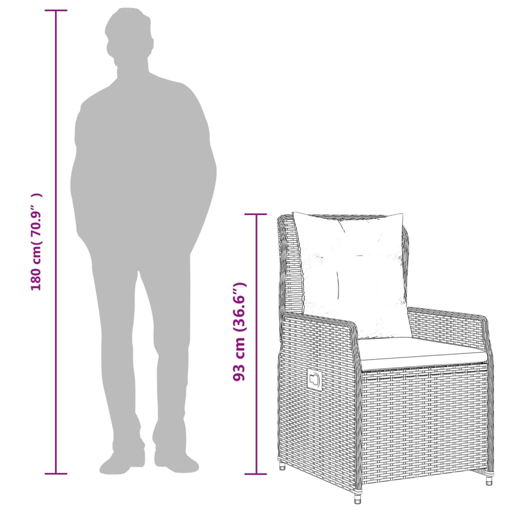 7Dílný Zahradní Jídelní Set S Poduškami Světle Šedý Polyratan