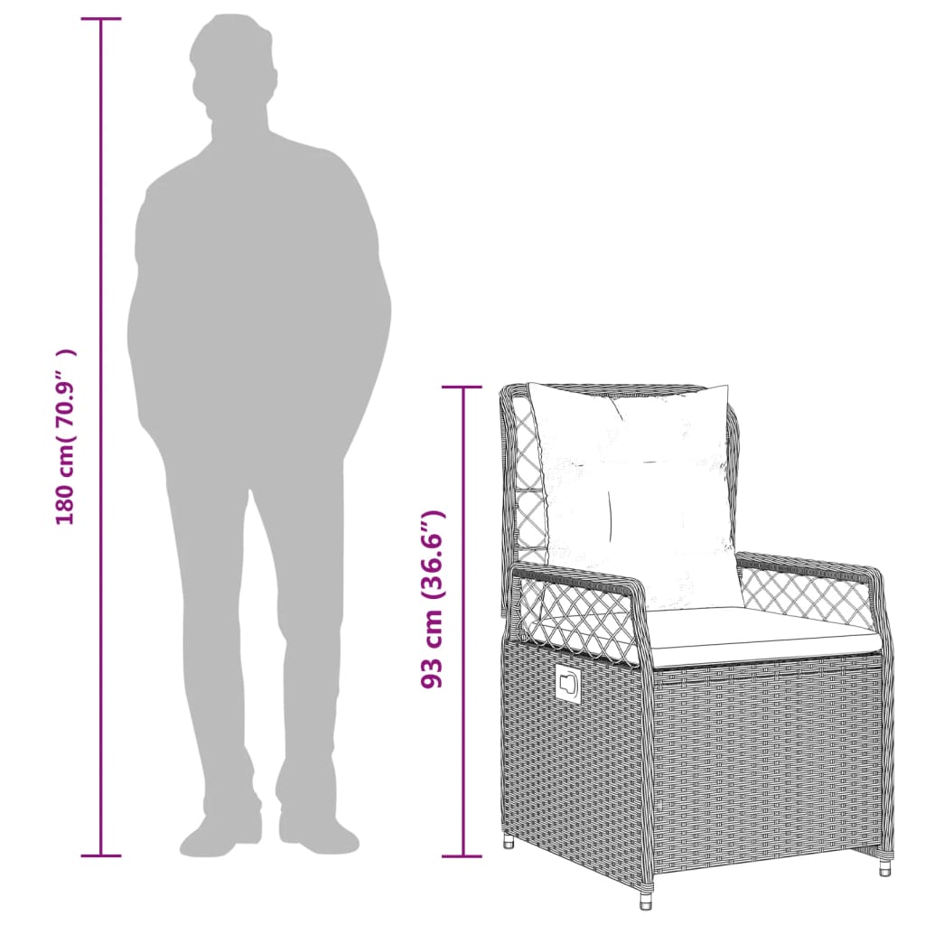 7Dílný Zahradní Jídelní Set S Poduškami Béžový Polyratan