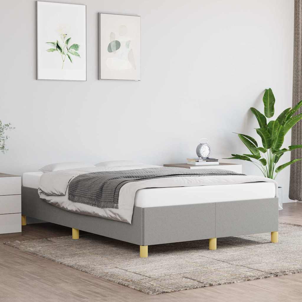 Rám Postele Bez Matrace Textil Světle Šedá