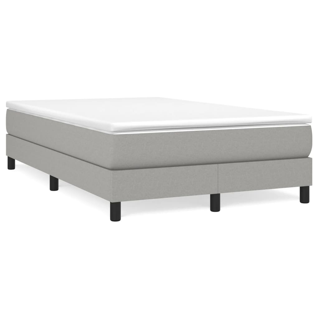 Box Spring Postel S Matrací Textil Světle Šedá