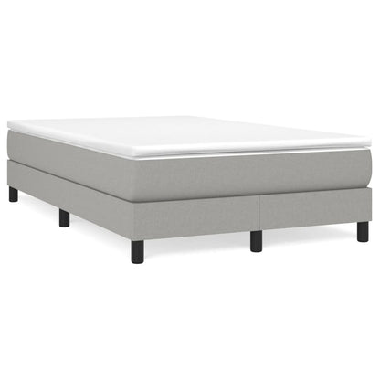 Box Spring Postel S Matrací Textil Světle Šedá