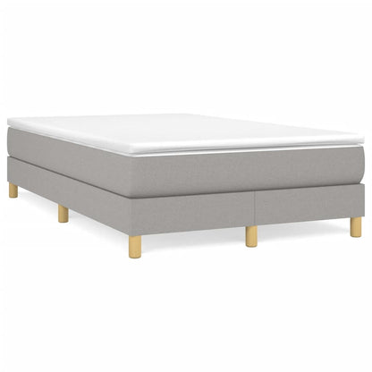 Box Spring Postel S Matrací Textil Světle Šedá