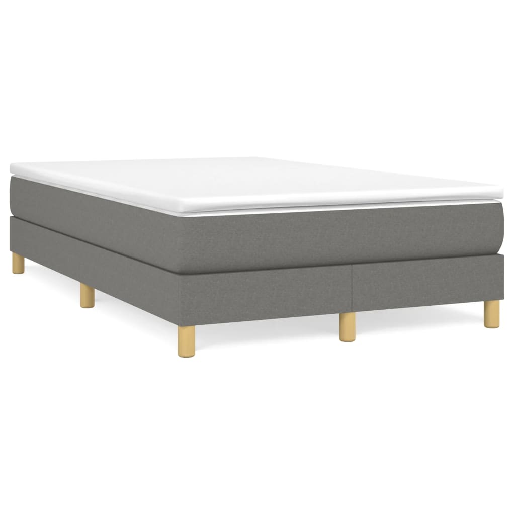 Box Spring Postel S Matrací Textil Tmavě Šedá