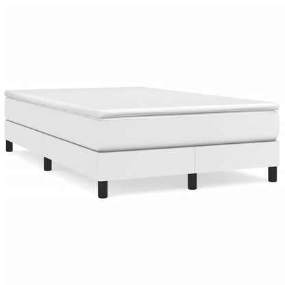 Box Spring Postel S Matrací Umělá Kůže Bílá