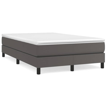 Box Spring Postel S Matrací Šedá Umělá Kůže Šedá