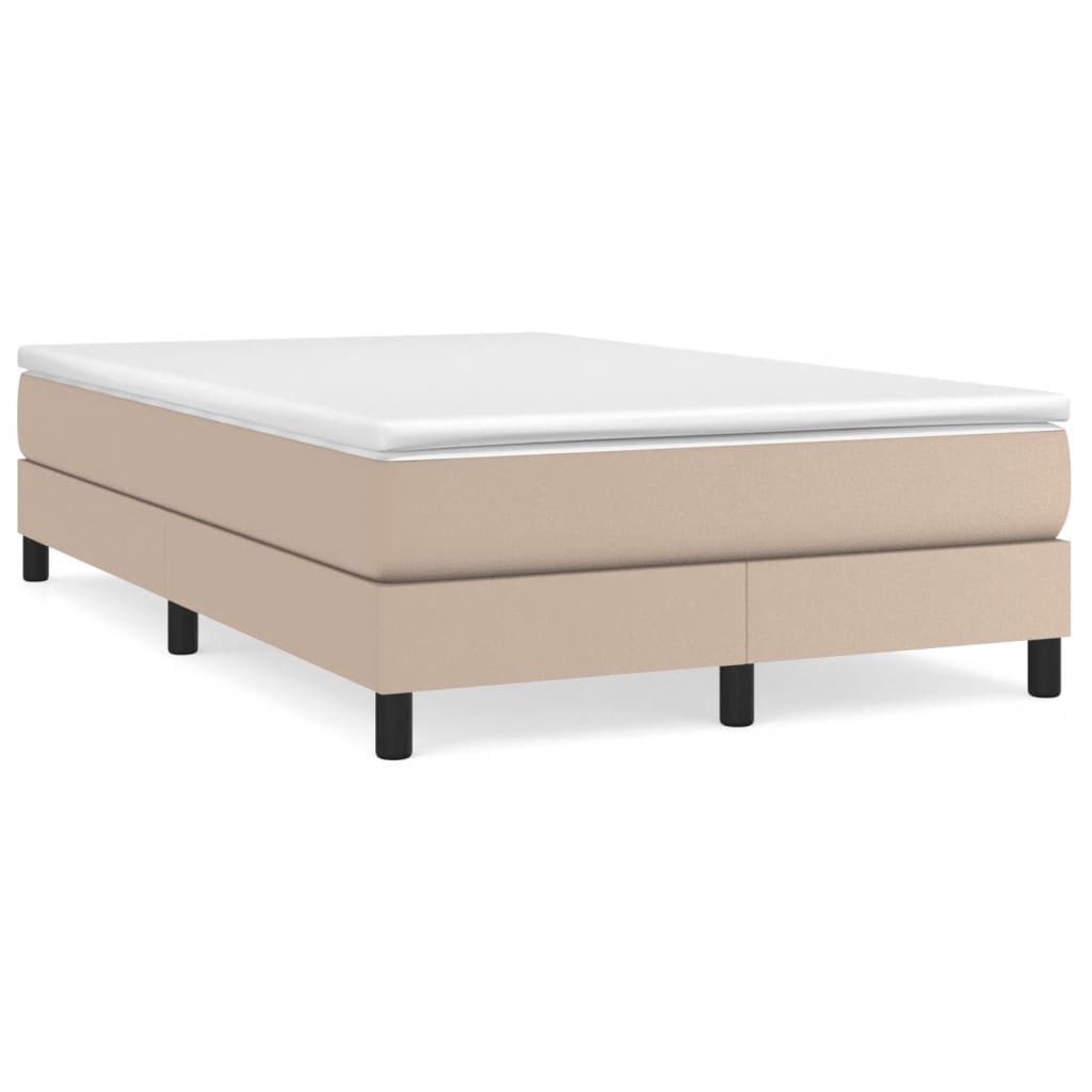 Box Spring Postel S Matrací Umělá Kůže Cappuccino