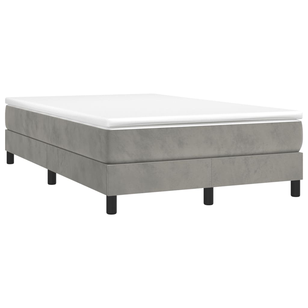 Box Spring Postel S Matrací Světle Šedá 120X190 Cm Samet