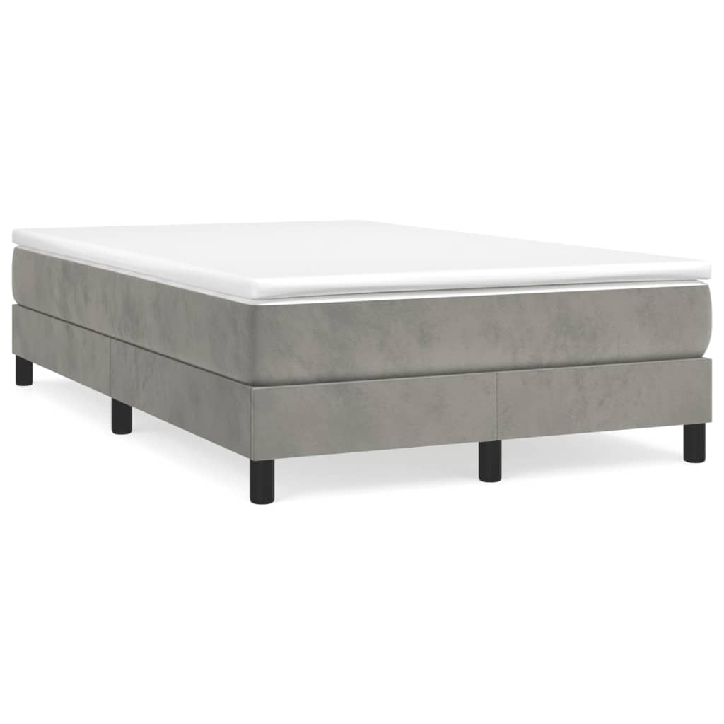 Box Spring Postel S Matrací Světle Šedá 120X190 Cm Samet