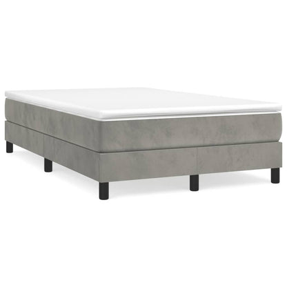 Box Spring Postel S Matrací Světle Šedá 120X190 Cm Samet