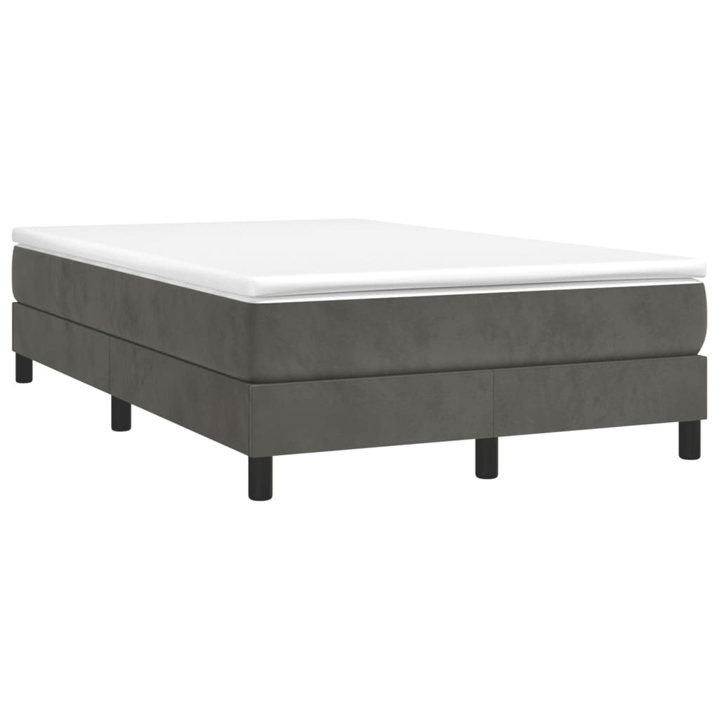 Box Spring Postel S Matrací Tmavě Šedý 120X190 Cm Samet