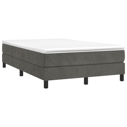 Box Spring Postel S Matrací Tmavě Šedý 120X190 Cm Samet