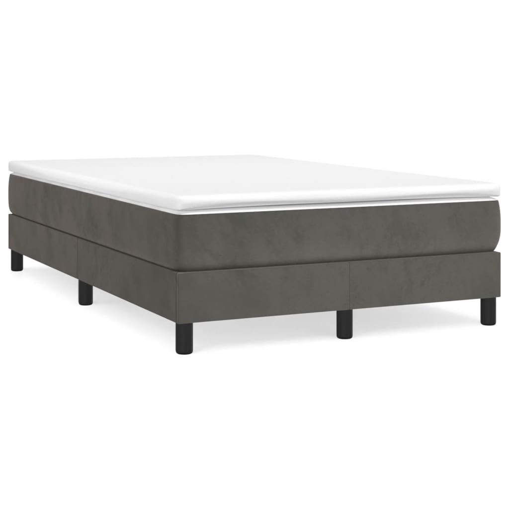 Box Spring Postel S Matrací Tmavě Šedý 120X190 Cm Samet