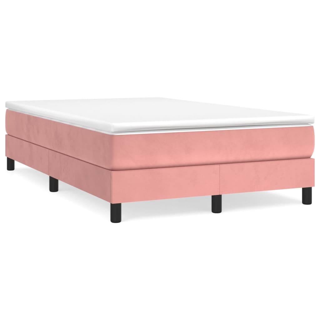 Box Spring Postel S Matrací Samet Růžová