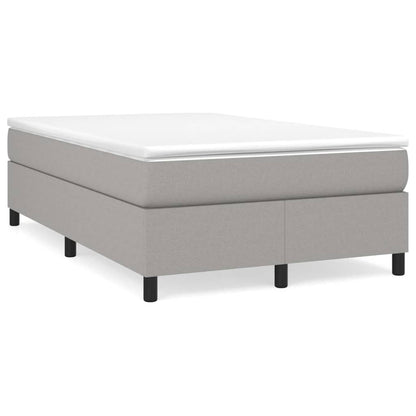 Box Spring Postel S Matrací Textil Světle Šedá