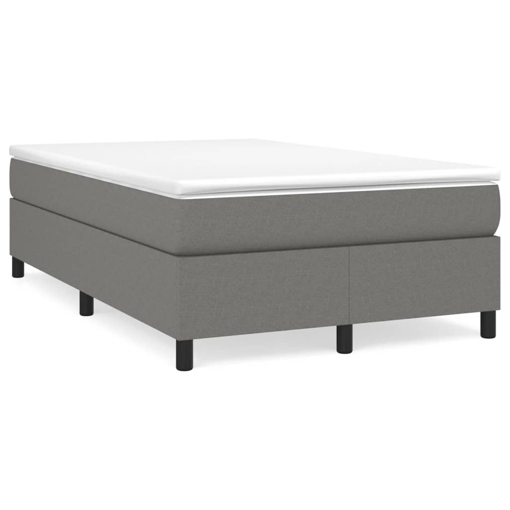 Box Spring Postel S Matrací Textil Tmavě Šedá