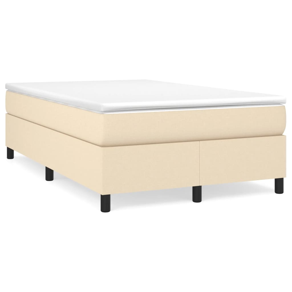 Box Spring Postel S Matrací Textil Krémová