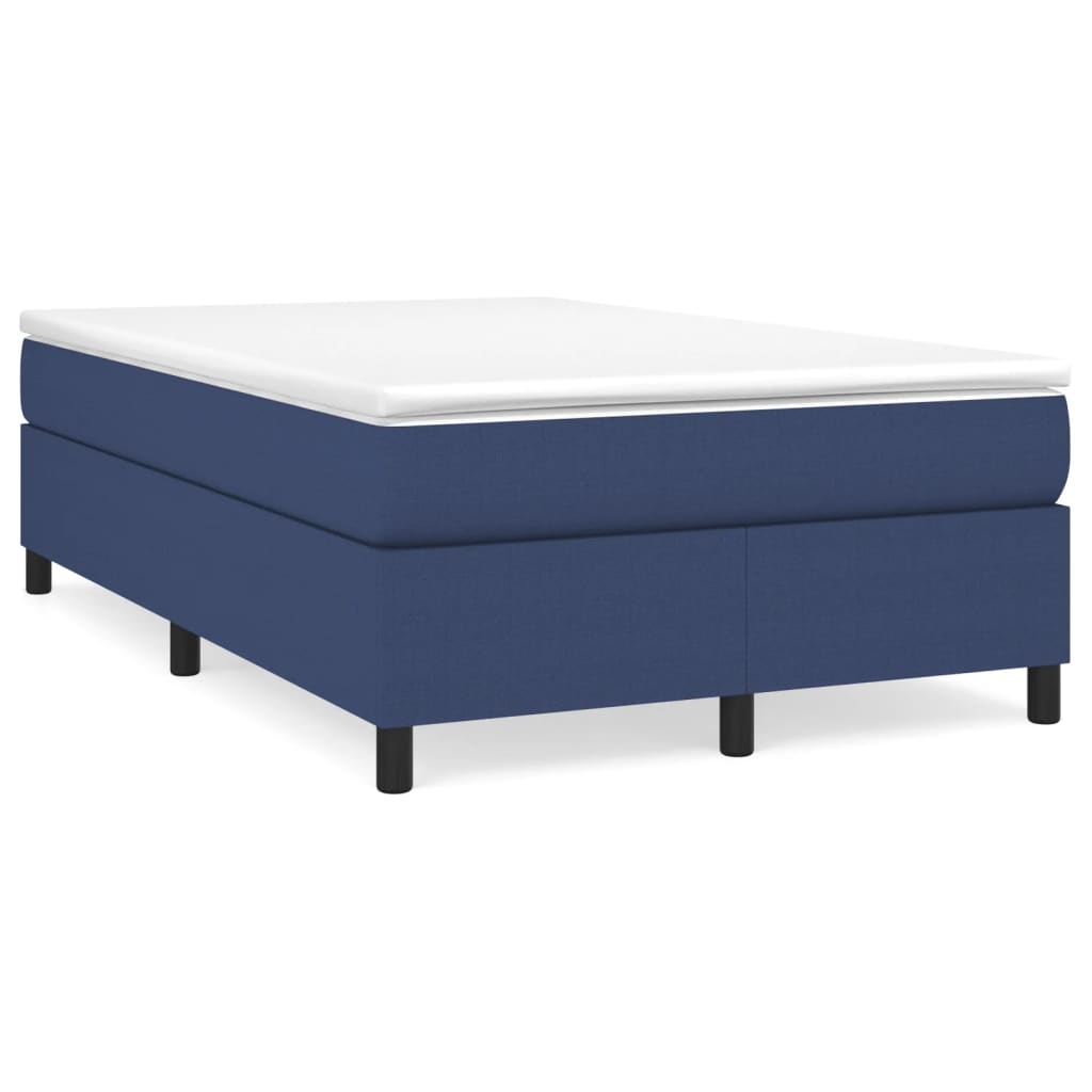 Box Spring Postel S Matrací Textil Modrá