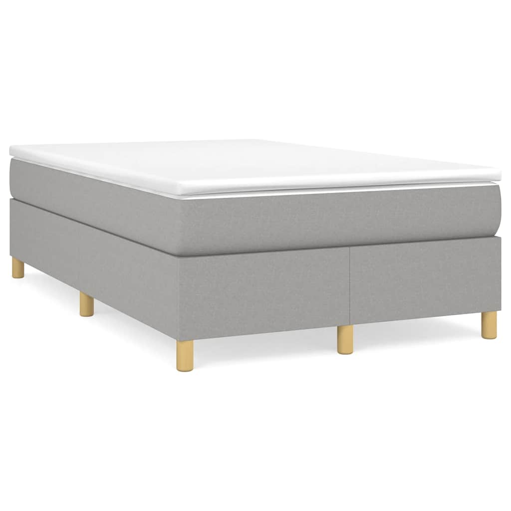 Box Spring Postel S Matrací Textil Světle Šedá