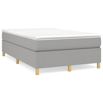 Box Spring Postel S Matrací Textil Světle Šedá