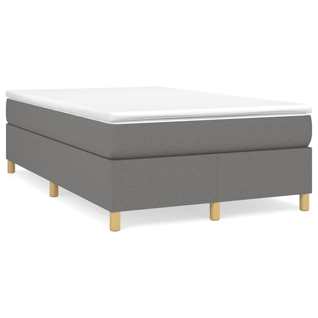 Box Spring Postel S Matrací Textil Tmavě Šedá
