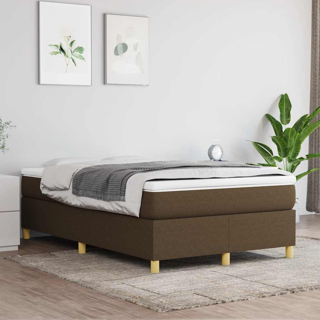 Box Spring Postel S Matrací Tmavě Hnědá 120X190 Cm Textil