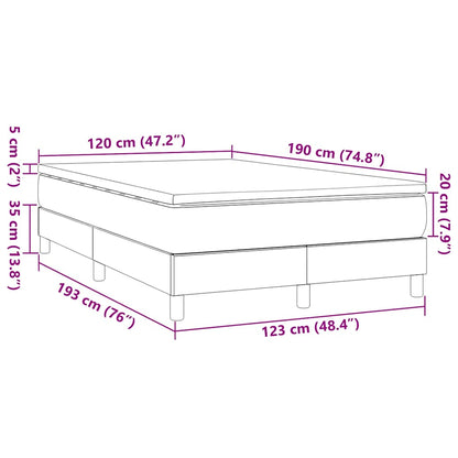 Box Spring Postel S Matrací Tmavě Hnědá 120X190 Cm Textil